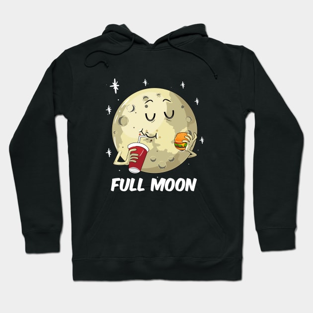 Kids Full Moon Shirt Fast Food Moon Burger Lover Girl Hoodie by ELFEINHALB